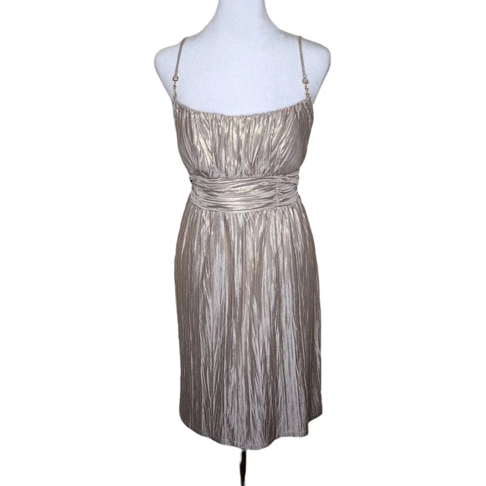 Mini Vestido Vintage Años 90 Cintura Imperio Cóctel Mujer Talla S Champagne Eras Doradas Foto 1 de 4