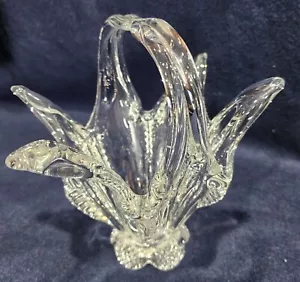 MCM Chalet Bonbonieres "Whimsies" Kanadische Kunst Glaskorb mit geteiltem Griff - Bild 1 von 8