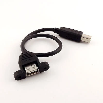 10x USB 2.0 A Female Panel Mount Socket to USB 2.0 B Male Printer Cable Cord 1FT - Image 1 of 4