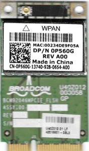 CARTE MINI-PCI EXPRESS WPAN Broadcom Wireless / Bluetooth 2,4 G BCM92046mpcie - Foto 1 di 2