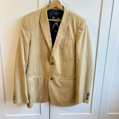 Blazer Marc Ecko Corte y Costura Para Hombre Beige Algodón Talla M Formal A Medida 2 Piezas Foto 1 de 4