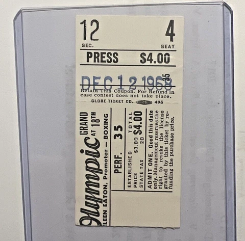 12/12/1968 MANDO RAMOS OLYMPIC AUDITORIUM BOXING TICKET STUB TKO V BEAU JAYNES Cover