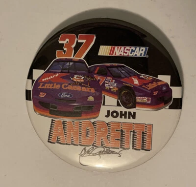 1995 JOHN ANDRETTI #37 Kmart Wincraft 3 1/2 Inch Button Pin - Image 1 of 2