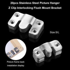 20pcs Photo Frame Hooks Z Clip Picture Hanger Picture Frame Display Bracket - Picture 1 of 14