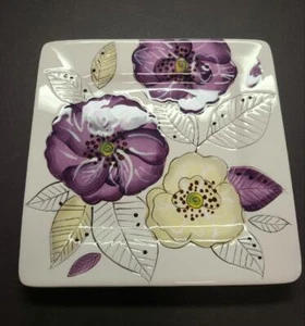 Juego de 4 platos cuadrados de ensalada/postre de lirio de importación Pier 1 de loza - Imagen 1 de 1