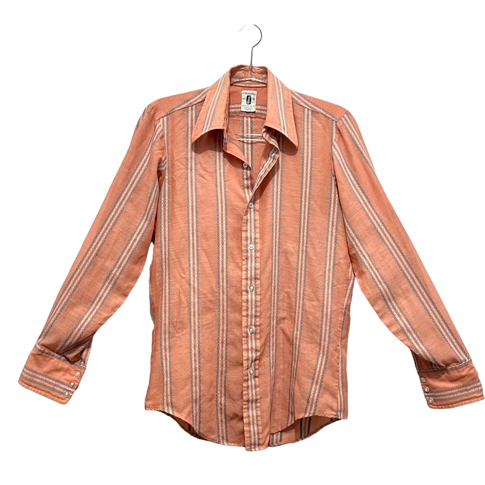 Camisa Manhattan Abotonada Lean N' Lively 14 14.5 Para Hombre Pequeña Años 60 Polvoriento Salmón Foto 1 de 4