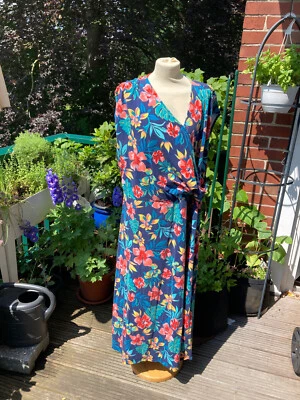 Land's End Maxikleid GR. 3XL  Wickeloptik hbunt geblümt ärmellos - Bild 1 von 4