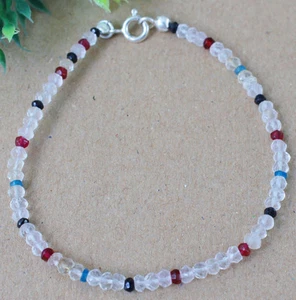 Pulsera de piedras preciosas multicolor | aprox. 21 cm | plata | GLS-9 - Imagen 1 de 2