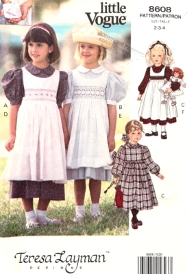 Vogue Pattern 8608 Toddlers Girls Smocked Pinafore & Dress: Sizes 2 3 4 - Image 1 of 4