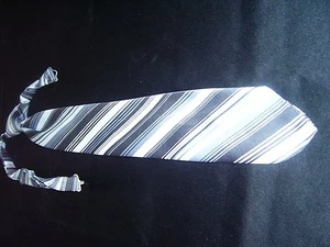 BOY'S USED 4-IN-HAND (WINDSOR) - GREY / GREY - 88825B, Silk Blend Striped - Picture 1 of 1