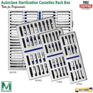 Sterilization Cassette Rack Tray Stainless Steel Hold Up to 5, 7, 10 Instruments - Picture 1 of 15