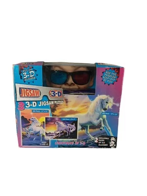 TDC Games três quebra-cabeças 3-D unicórnio 3 em 1 com óculos fantasia infantil #7996 - Imagem 1 de 4
