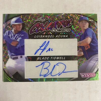 2023 Vivid Colorful Combos Green Ice Luisangel Acuna Tidwell Dual Auto 1/1 AD - Image 1 of 2