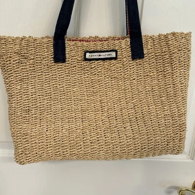 Bolso de Mano Tommy Hilfiger Paja Denim Rojo Asas de Guinga  Foto 1 de 4