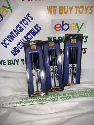 NECA Pesadilla antes de Navidad 2003 décimo aniversario Jack & Sally Pen Set Lote-3 Foto 1 de 4