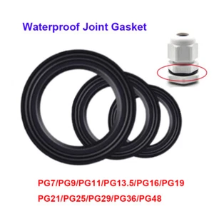 PG7-PG48 Nylon Plastic Gasket Waterproof Joint Gaskets Washer Black Sealing Ring - Picture 1 of 3