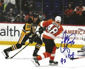 Autographed 8x10 JAY CAUFIELD "92 Cup" Pittsburgh Penguins Photo w/ Show ticket - Picture 1 of 1