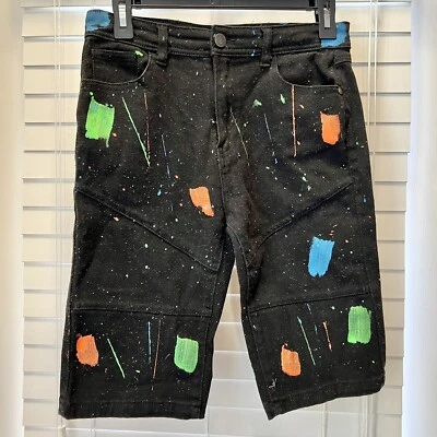 Bermudas vaqueras GS-115 para niño talla 16 negras con salpicaduras de pintura Foto 1 de 4