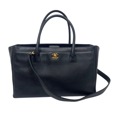 CHANEL Black Caviar Leather Executive Cerf Tote Bag with Gold Hardware AUTHENTIC - Image 1 of 4