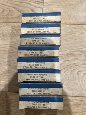 8 pares de rodamientos de varilla nuevos NOS FORD MERCURY CONN C1AE-6211-M Foto 1 de 3