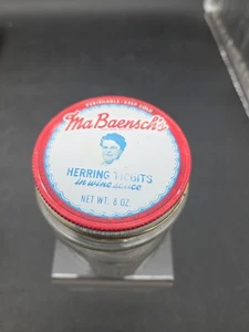 Frühe Ma Baensch's Hering Leckerbissen Kugel Glas Glas Vintage Milwaukee Wi Wein B - Bild 1 von 9