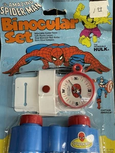 1978 Spider-Man Hulk Captain America Binocular Compass Belt Holder Set Gordy INT - Picture 1 of 22