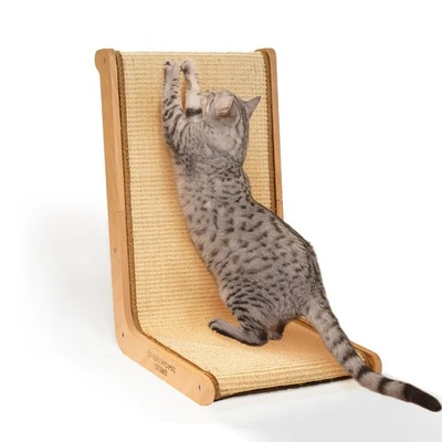 CHEERPALS Sisal Cat Scratcher 105° Solid Wooden Scratching Cats Pad for Indoor