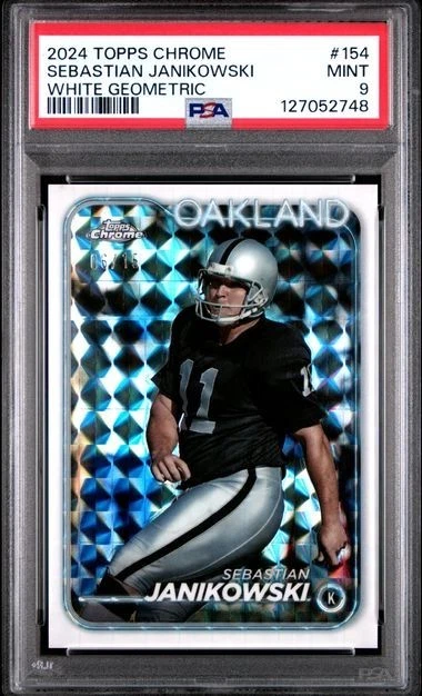 2024 Topps Chrome #154 Sebastian Janikowski White Geometric 06/15 PSA 9 - Image 1 of 2
