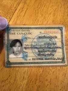 Original Südvietnam Zivilausweis Garantie Kriegsausgabe süßes Mädchen 1969 ansehen - Bild 1 von 2