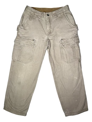 Pantalones cargo Duluth Trading para hombre flexibles manguera contra incendios ajuste relajado lona 32X28 ropa de trabajo Foto 1 de 4