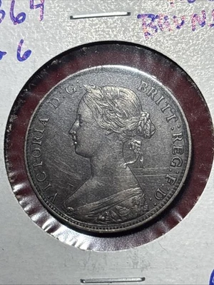 1864 NEW BRUNSWICK CANADA ONE 1 CENT VICTORIA LARGE PENNY COIN Free Shipping - Image 1 of 4