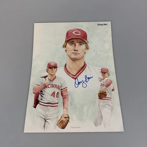 Vintage Doug Bair Cincinnati Reds Todd Alan Gold 9” x 12” handsigniert - Bild 1 von 2