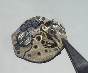 Tavannes Watch Movement CAL. 384 Dial Hands Mechanical Sold For Parts - Picture 1 of 5