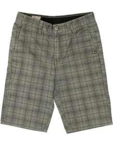 VOLCOM Womens Chino Shorts W28 Medium Grey Check Cotton HH04 - Picture 1 of 3
