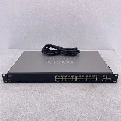 Cisco SG200-26 Gigabit Ethernet Smart Switch 10/100/1000 w/ Power + Rackmounts - Image 1 of 4