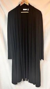 Susan Graver long line open front Cardigan 3XL Black Liquid Knit Career Capsule - Picture 1 of 7