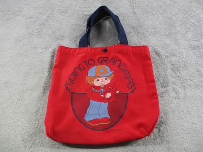 Bolso de mano de viaje vintage 1984 Going To Grandma's rojo para niños de lona Foto 1 de 4