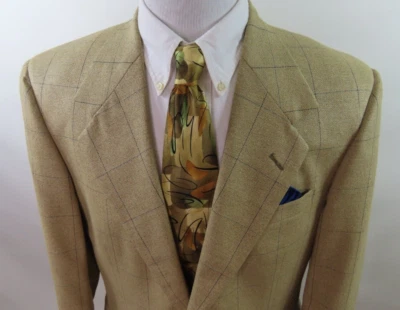 Aquascutum Mens Pure Wool Check Windowpane Blazer Jacket Sport Coat 42 R USA EUC - Image 1 of 4