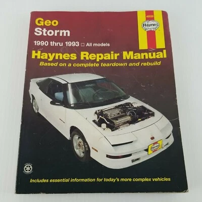 HAYNES #40030 GEO STORM 1990 -1993 ALL MODELS Repair Manual Softcover Book - Image 1 of 4