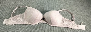 Victoria's Secret Push Up Bra 38DD Pink Lace Shimmer Strap Underwired Padded - Picture 1 of 8