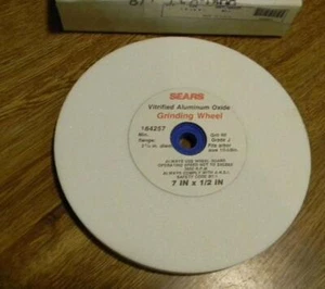 NOS SEARS CRAFTSMAN 7 x 1/2 WHITE ALUMINUM OXIDE MED 60 GRIT GRINDING WHEEL USA - Picture 1 of 5