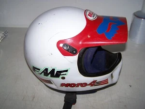 Vintage White Bell Moto 4 Motorcycle Helmet size 7 1/4 58 - Picture 1 of 12