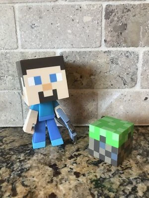 Minecraft Steve 6" Figure PVC Vinyl Notch Jinx Spin Master Mojang 2013 - Image 1 of 4