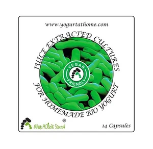 Juice Extracted Cultures For Homemade BIO Yogurt - 14 Vegan capsules - Picture 1 of 9