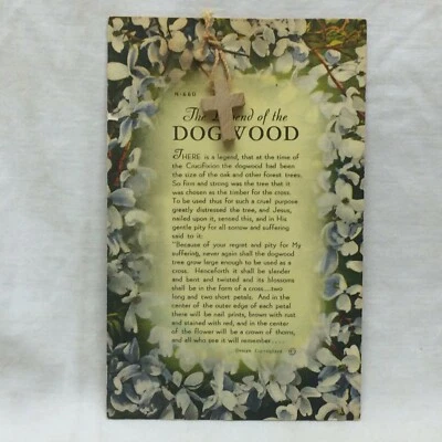 Vintage Postcard Legend Of the Dogwood Story Crucifixion  - Image 1 of 4