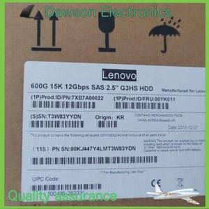 Lenovo 00YK011 7XB7A00022 2.5" 600GB 15K SAS 12G Server HDD Hard Drive - Picture 1 of 3
