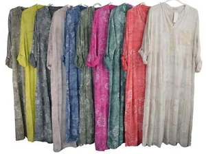 Floral Maxi Dress with Sequin Pocket and Neckline Lightweight Casual Summer. - Picture 1 of 22