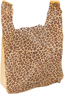 Plastic Bags Shopping 500 Leopard Cheetah Grocery T-Shirt Retail 11 ½” x 6 x 21” - Picture 1 of 17
