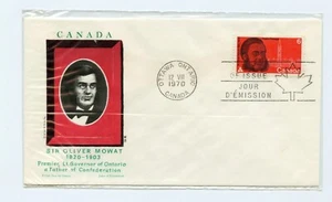 Canada FDC #517 Sir Oliver Mowat Jackson Cachet 1970 UA  100-1 - Imagen 1 de 1