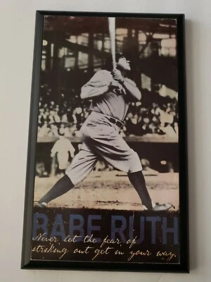 Open Roads Brand Babe Ruth New York Yankees Picture Plague Man Cave 8 in x 13 in - Image 1 of 2